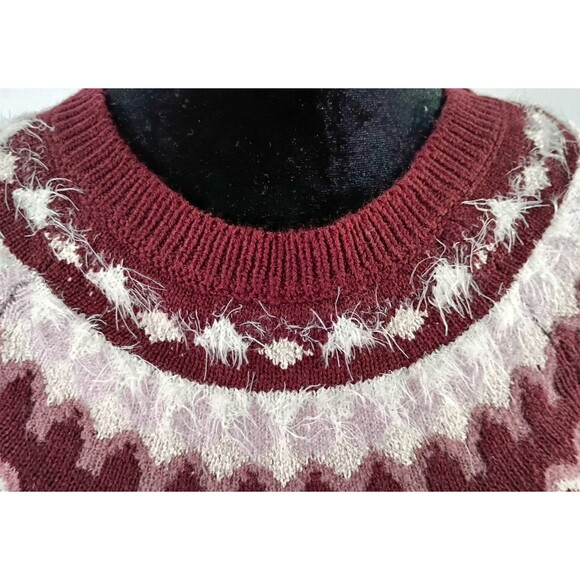 Eddie Bauer Sweater Size M Burgundy Maroon Pullover Crewneck Preppy Academia - Picture 4 of 15